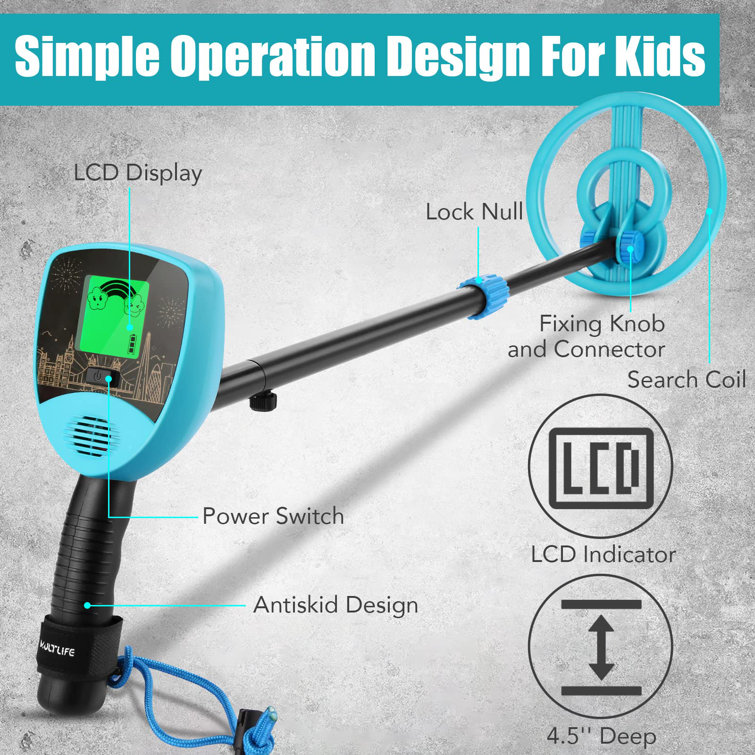 Himimi Adjustable Kids Metal Detector with Display LCD 7.5 Inch